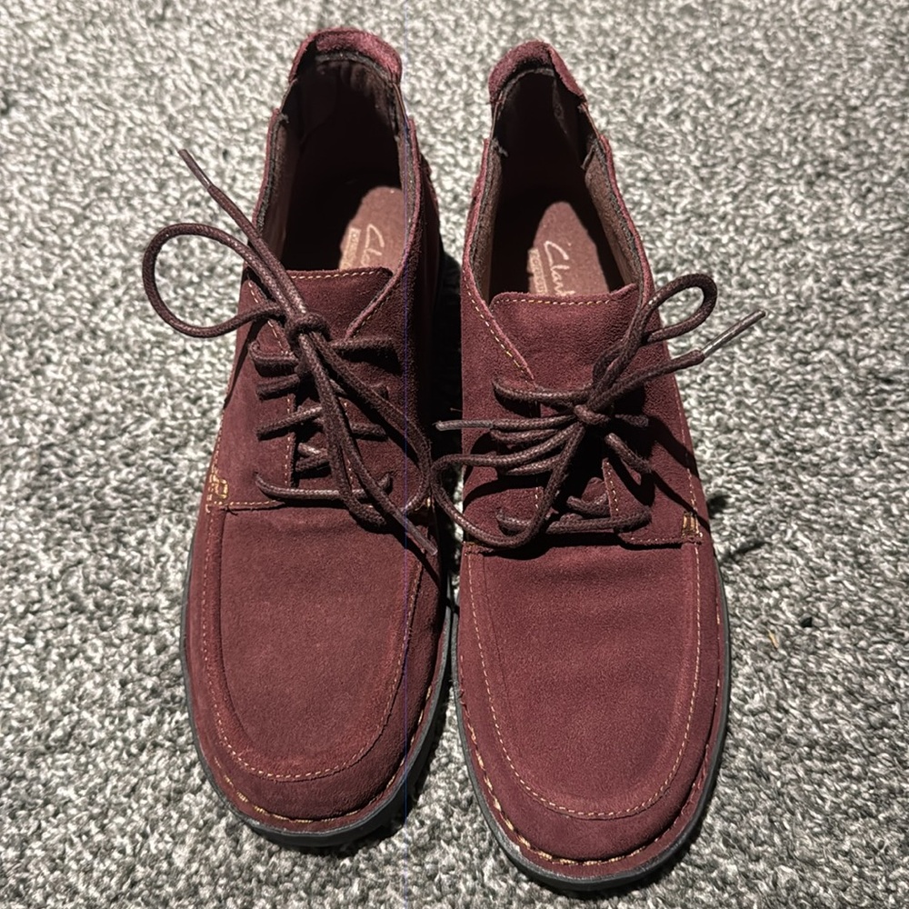 Clarks Suede Leather Nikki Class Boots in Wine - Picture 5 of 5